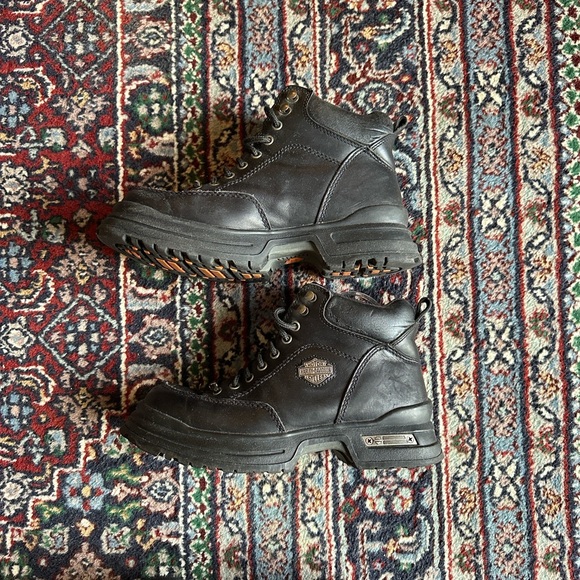 Harley-Davidson Black Leather Riding Boots | Lace-Up Motorcycle Women 10 - Picture 4 of 13